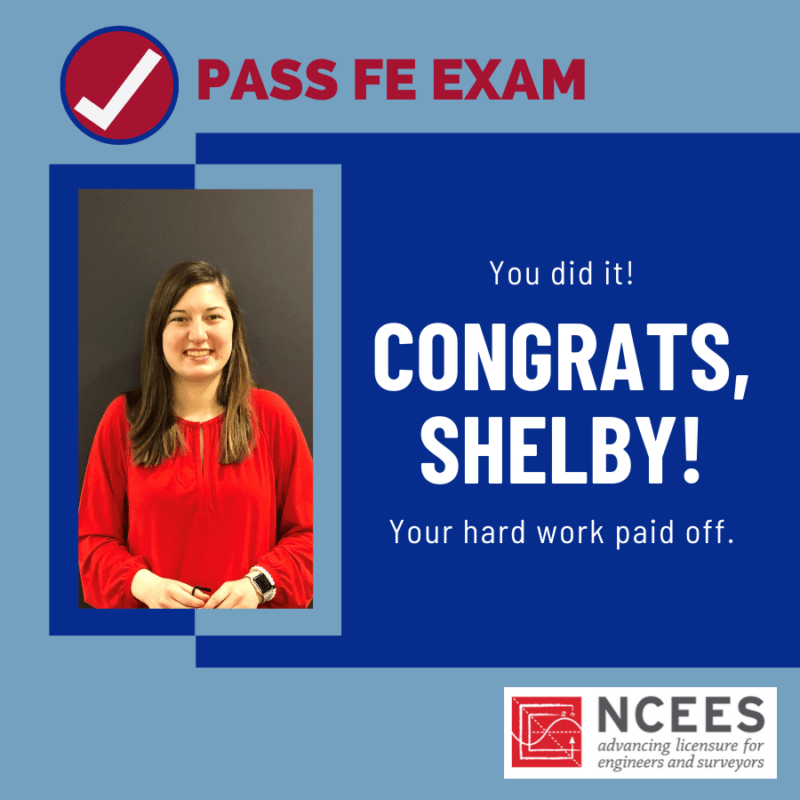 Shelby Hiltgen Passed FE Exam