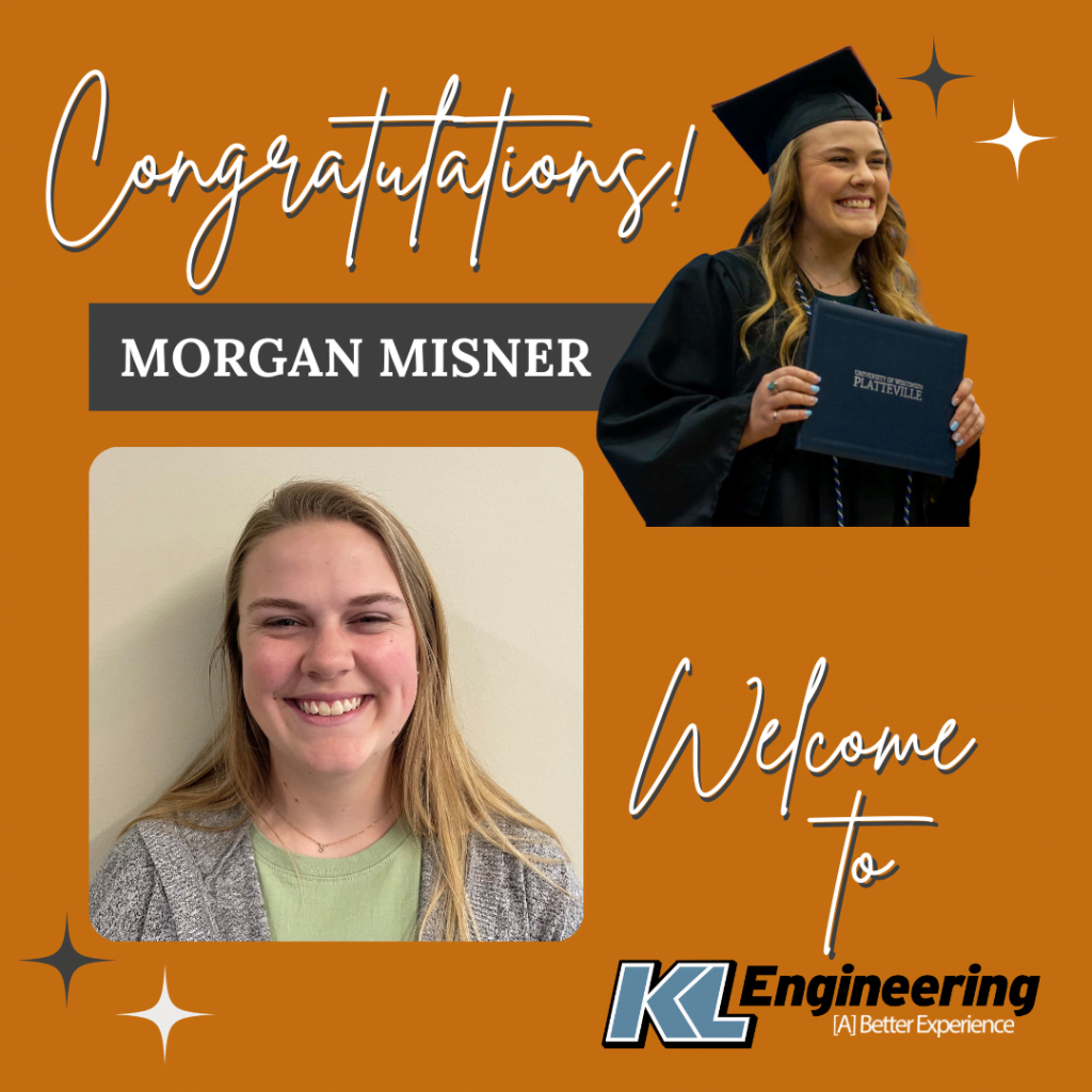 Photo of Morgan at graduation and also on her first day at KL.