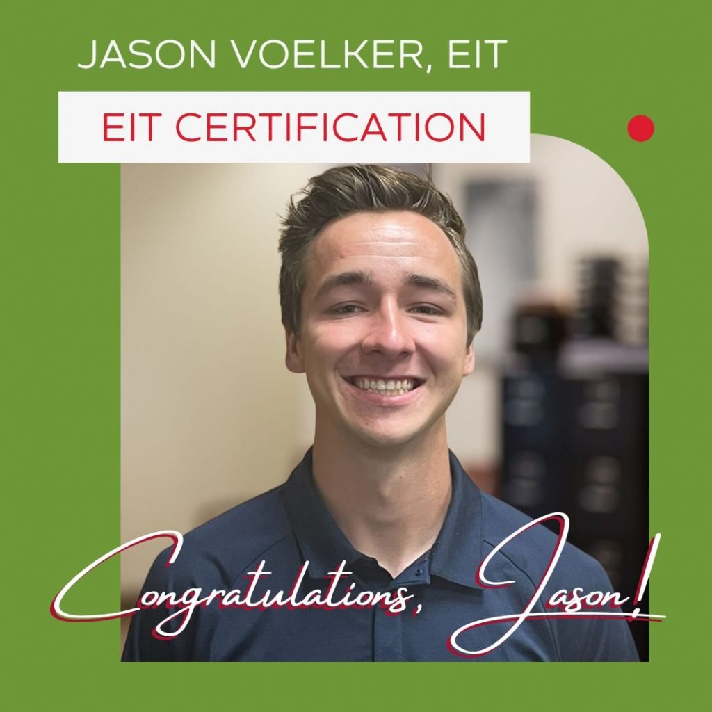 Green background with Jason’s photo, name with EIT credentials, and congratulations statement.