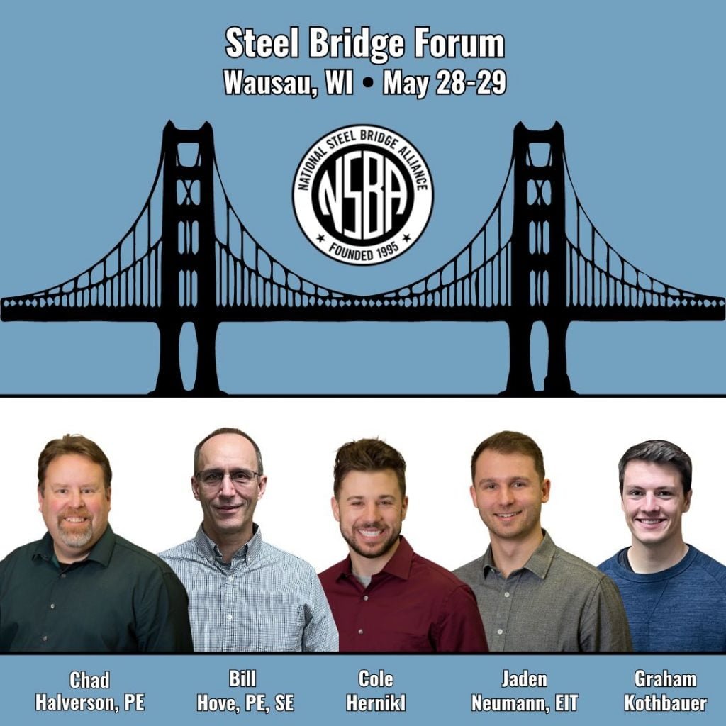 Graphic of a bridge with NSBA logo, the forum title and photos of the KL staff mentioned in the post, labeled with their names and KL logo.