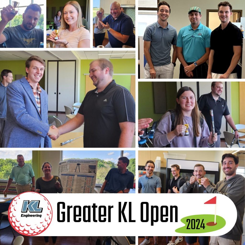 Collage of photos from the event showing various people with their mini-trophies having a great time!