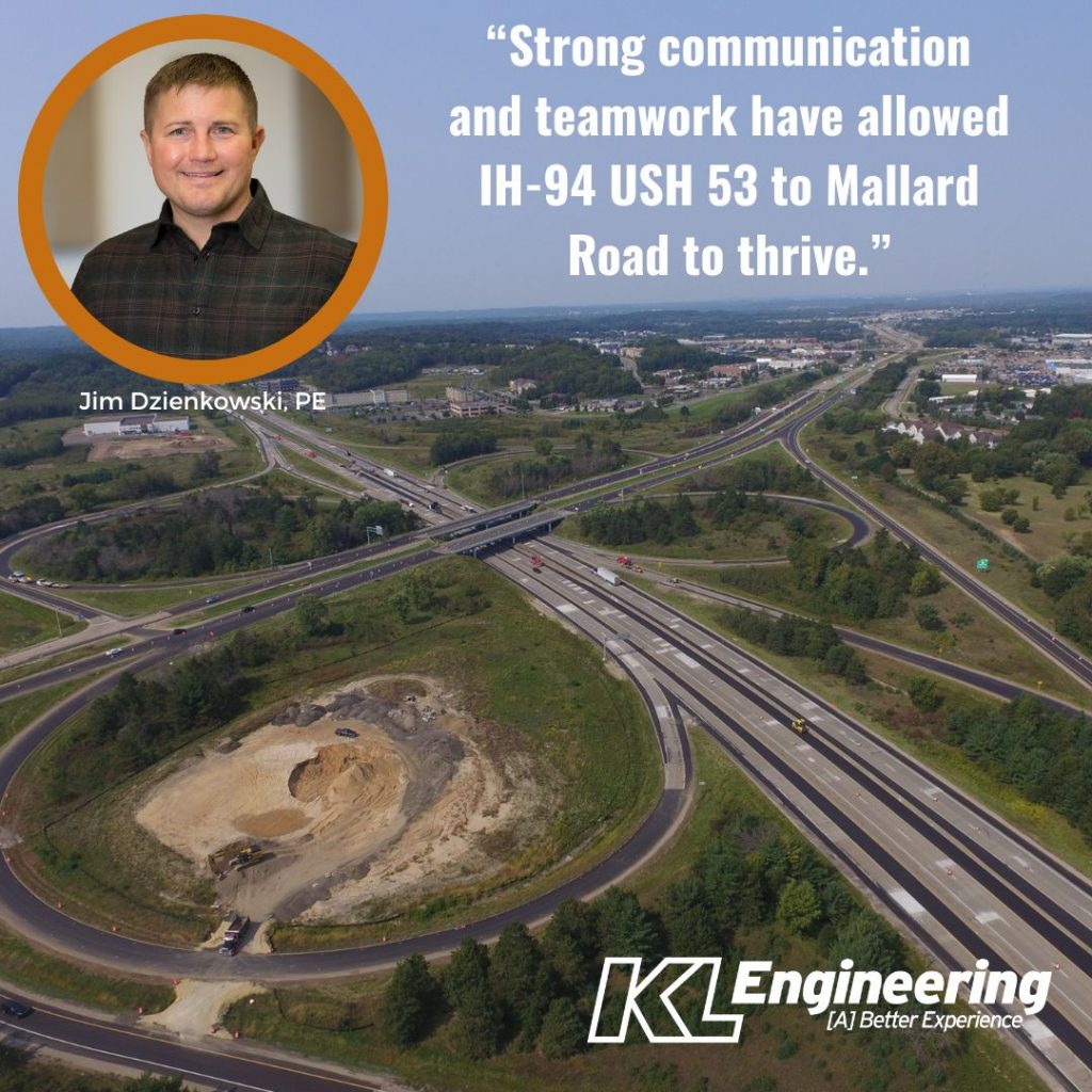 Aerial image of project mentioned in the post with Jim's photo, KL's logo, and part of his quote as mentioned in the post.