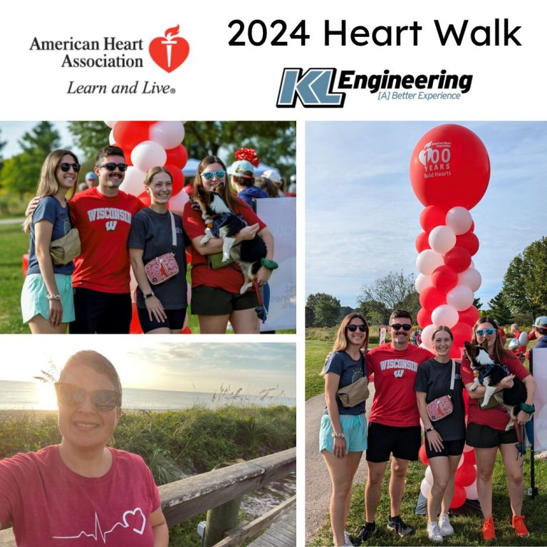 Photos from the AHA Heart walk showing the team in Madison and of Erin in Florida.