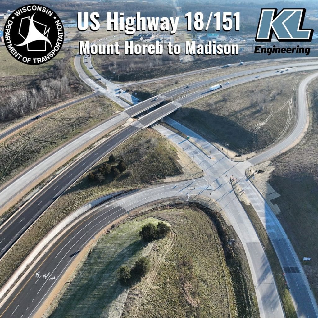 Aerial view of the highway.