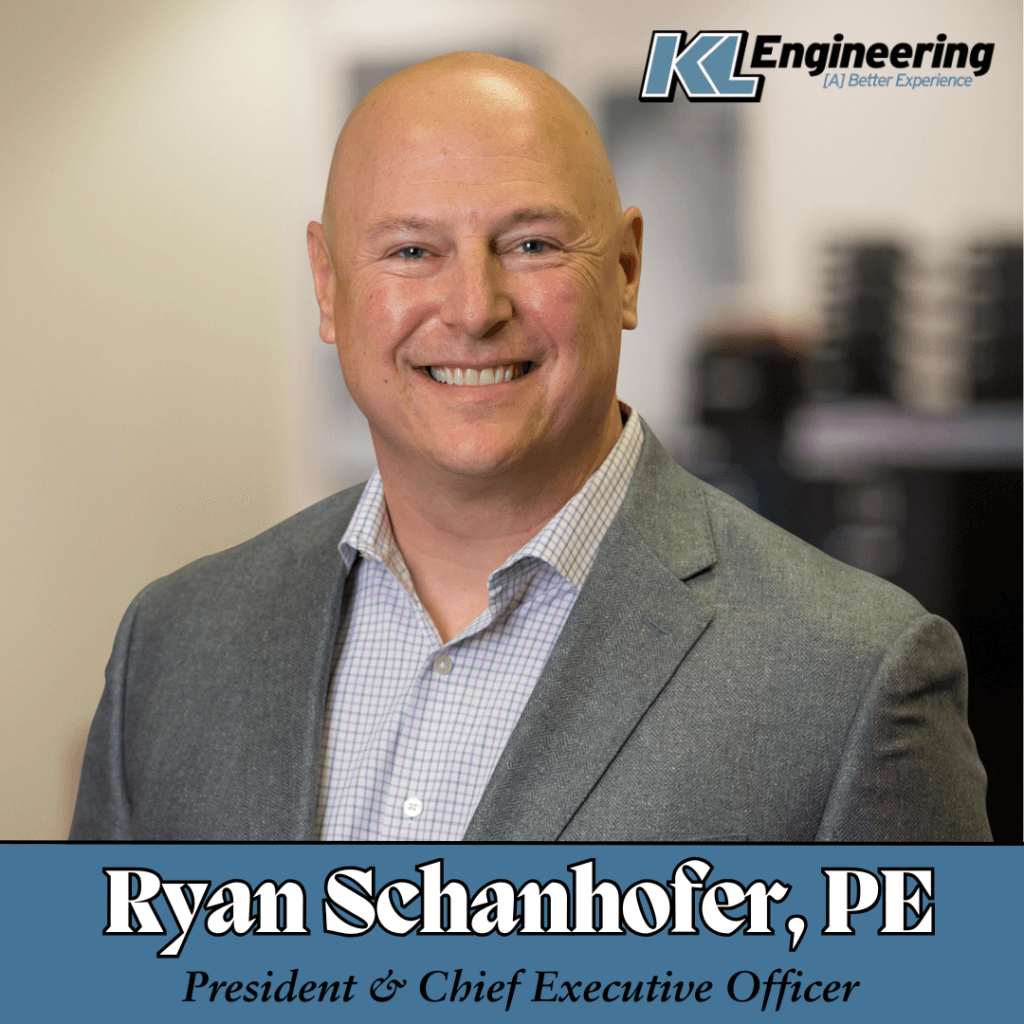 Headshot of Ryan Schanhofer with KL logo, his name, and new title.