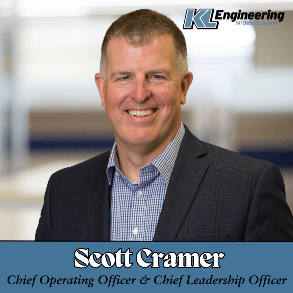 Headshot of Scott Cramer with KL logo, his name, and new title.