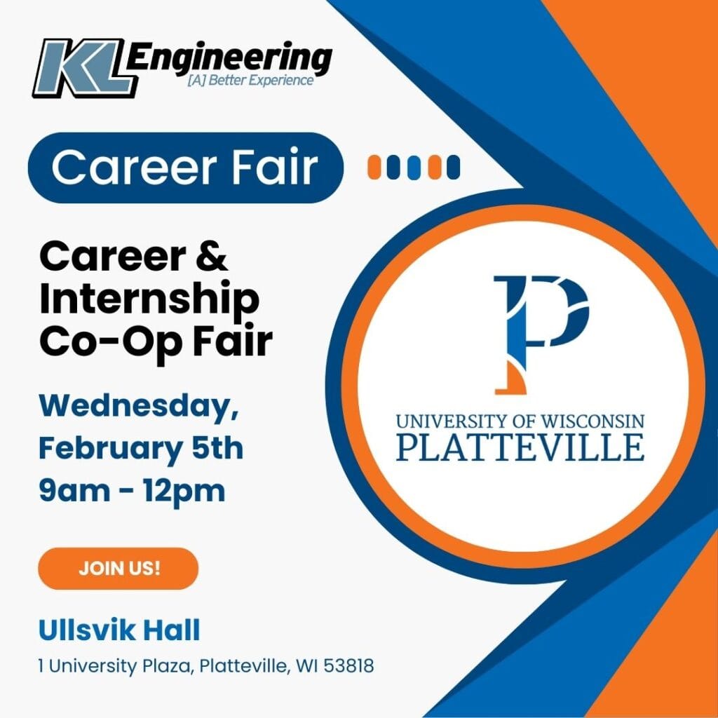 Graphic includes UW-Platteville's logo, along with details about the career fair.