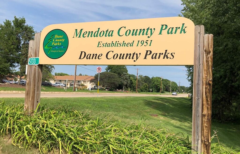 Mendota County Park Sign in Middleton, Wisconsin