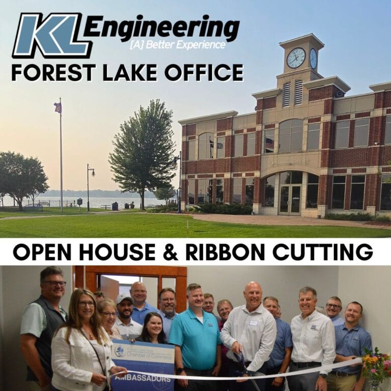 Graphic includes photo from the ribbon cutting in the office, as well as a picture of the office from the outside.