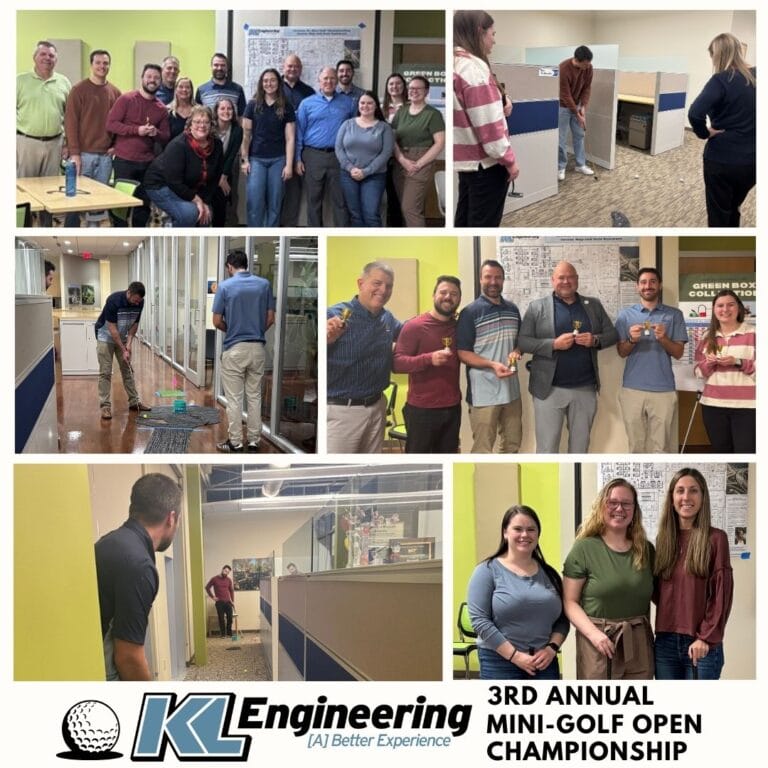 Graphic includes photos from the event, as well as the text "KL Engineering 3rd Annual Mini Golf Open Championship."