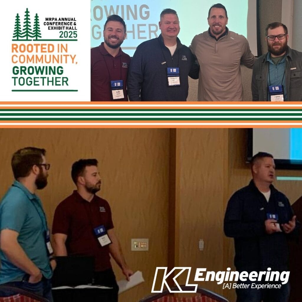 Graphic includes a photo from the MRPA Presentation, as well as the conference logo and KL Engineering's logo.