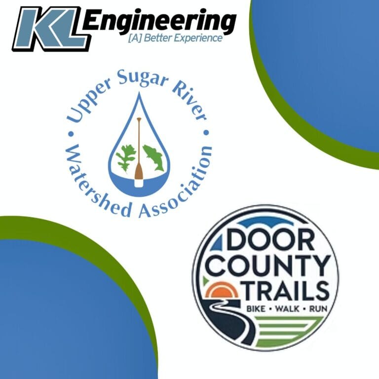 Graphic includes the logos for the two organizations mentioned in the post, as well as the KL Engineering logo and some circle accents to pair with the circle logos.