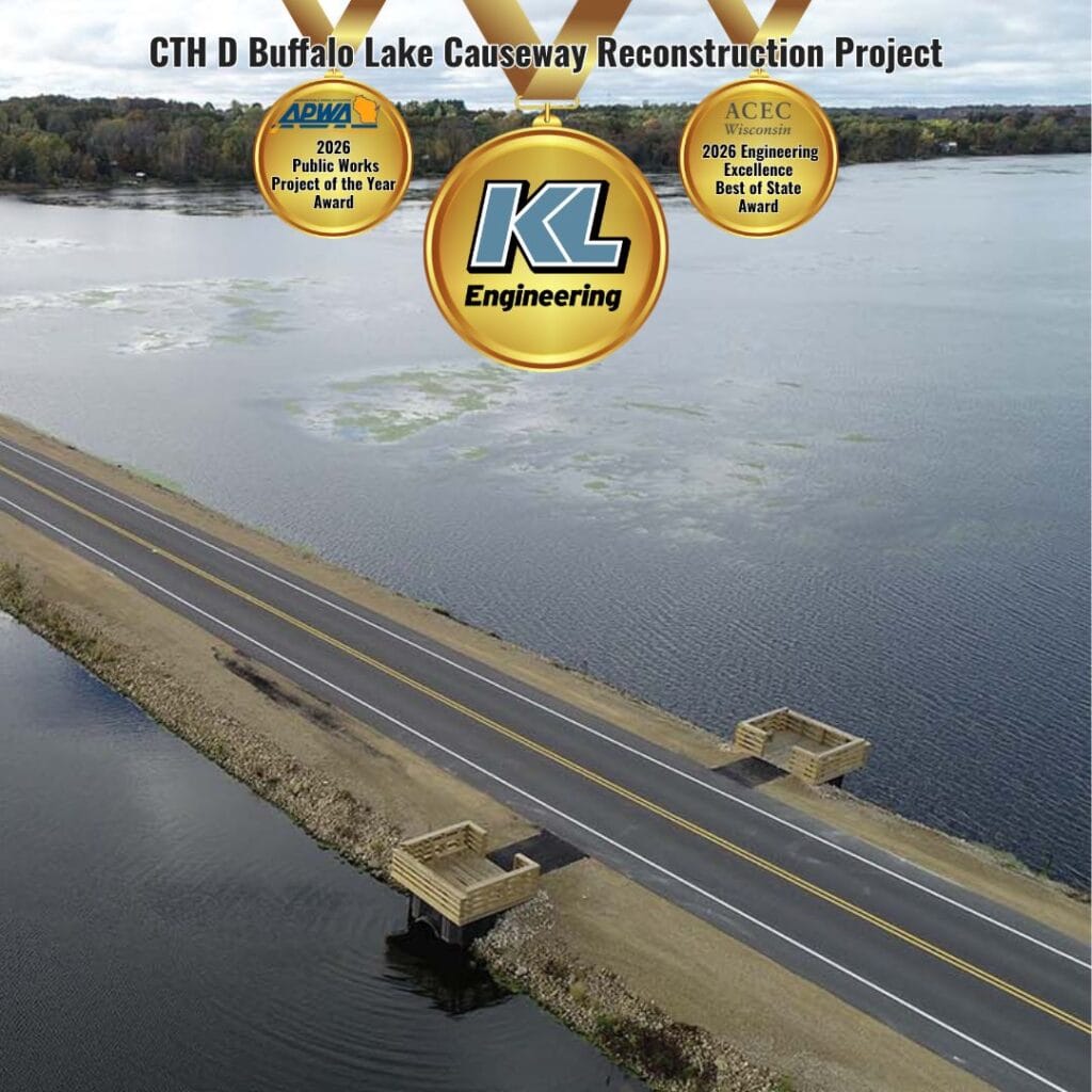 Graphic includes a photo of the project, as well as a banner that includes the recent awards that the project has won.