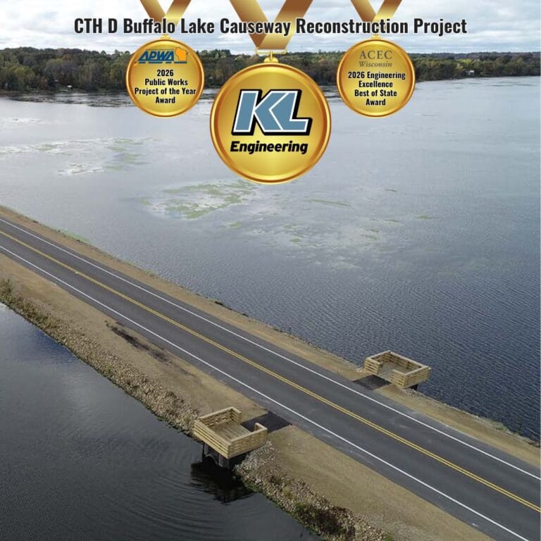 Graphic includes a photo of the project, as well as a banner that includes the recent awards that the project has won.