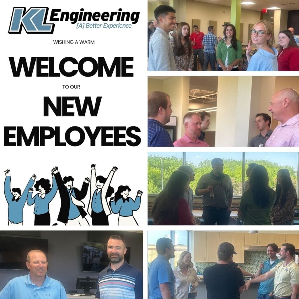 Graphic includes a collage of photos from the cook out, as well as a "welcome new employees" sign.