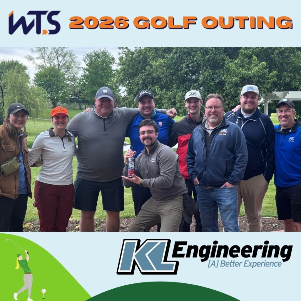 Graphic includes a group photo of the team who attended the gold outing, along with KL and WTS's logos.