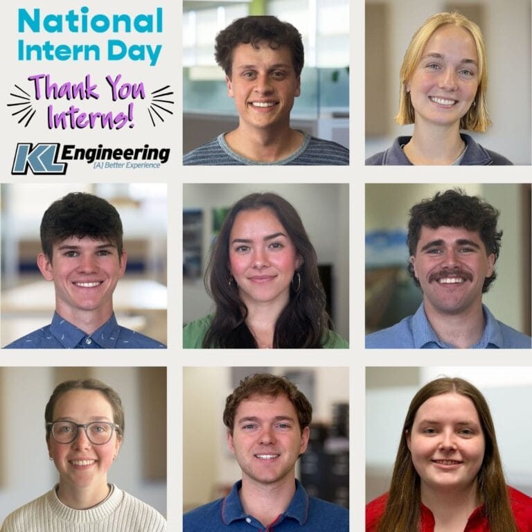 Graphic includes headshots of this year's interns, as well as the text "Thank you interns!" with the KL Logo.