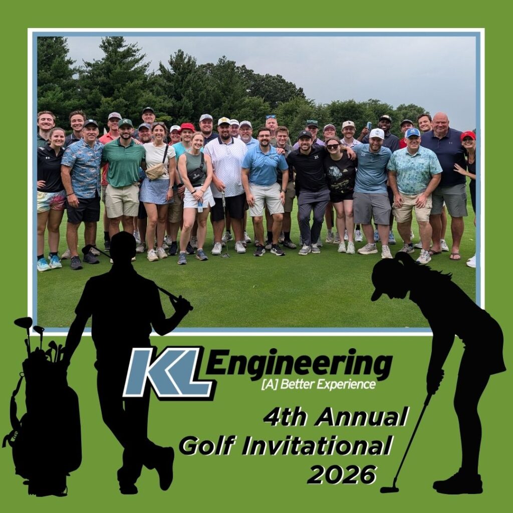 Graphic includes a group photo from the golf outing, along with a male and female golfer silhouette on a green background.
