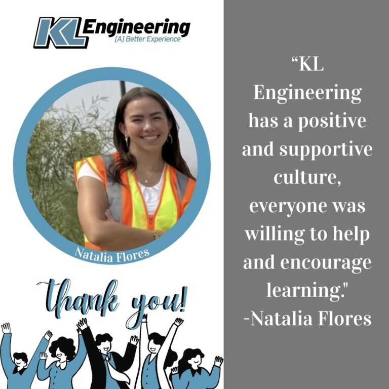 Graphic includes a photo of the employee on the job, as well as a quote about their time as an intern. At the bottom left corner, the text "Thank You!" is written above an icon of people celebrating.