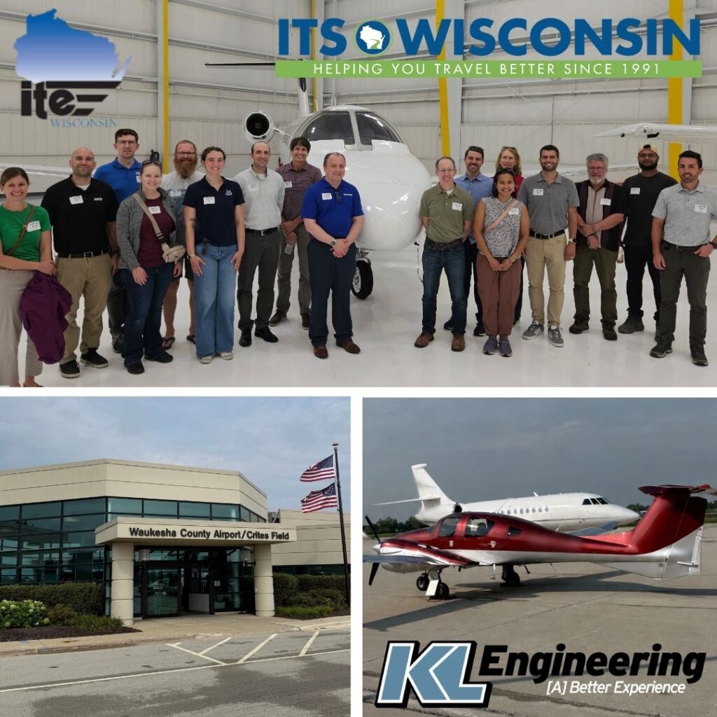 Graphic includes three photos from the event, ITS and ITE Wisconsin's logo, and KL's logo on the bottom right corner.