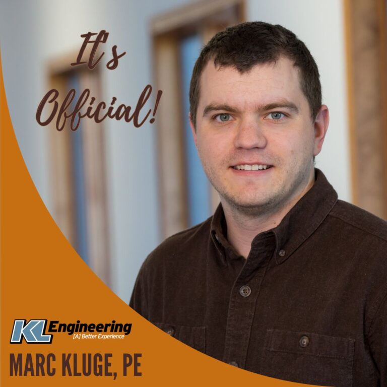 graphic includes the headshot of the employee being celebrate, as well as the text "It's Official!" and their name with the KL Logo.