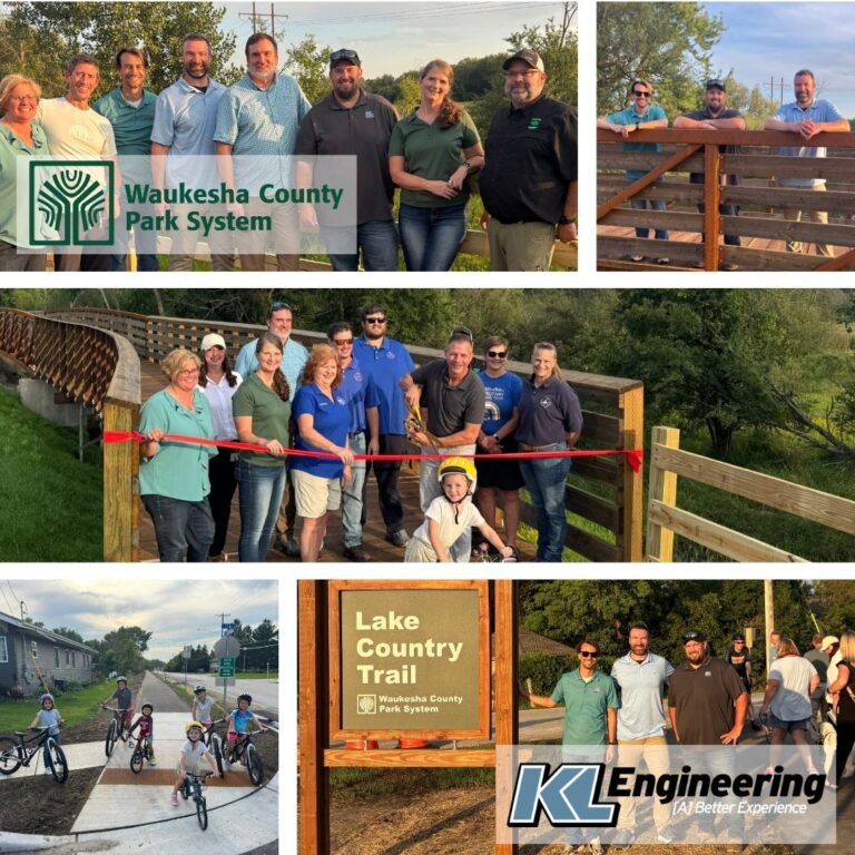 Graphic includes a collage of photos frm the event, as well as a logo for Waukesha County Parks and KL Engineering.