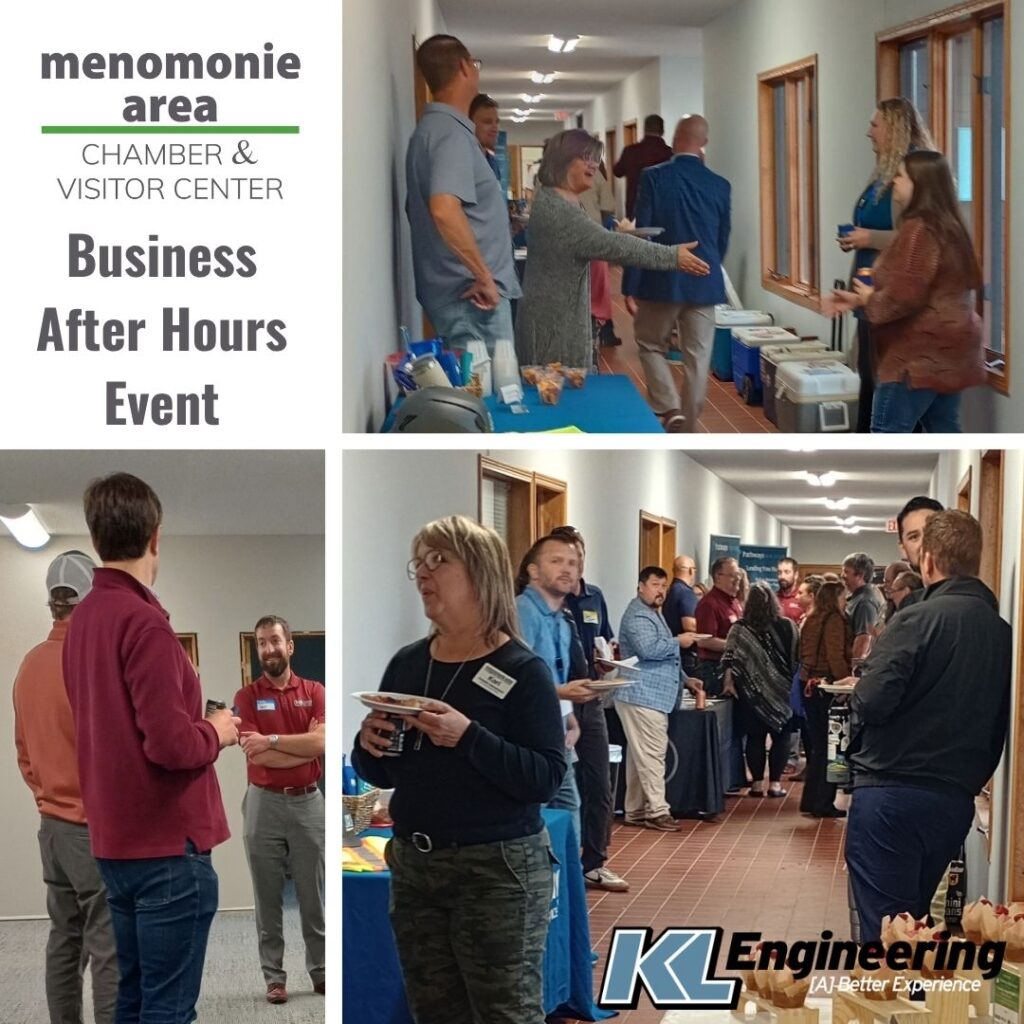 Graphic includes photos from the event and the Menomonie area Chamber & Visitor Center, as well as KL's logo.
