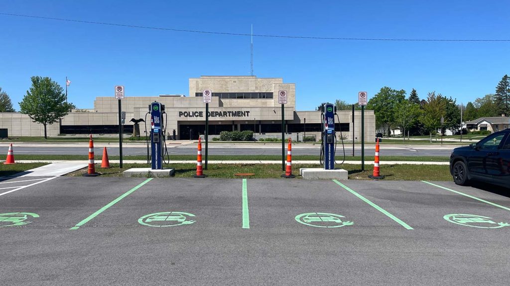 Vine Street Parking Lot and EV Charging Stations in West Bend, WI